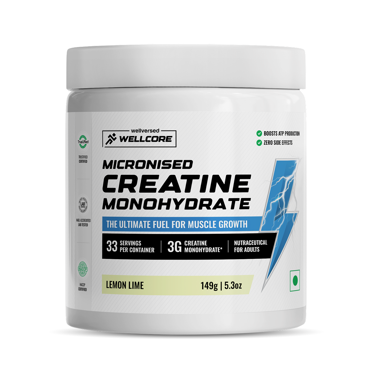 Wellcore Micronised Creatine Monohydrate | Lemon Lime (149g)